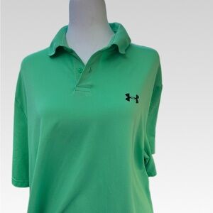 CHAMPION PERFORMANCE Under Armour Green Polo Shirt SIZE L